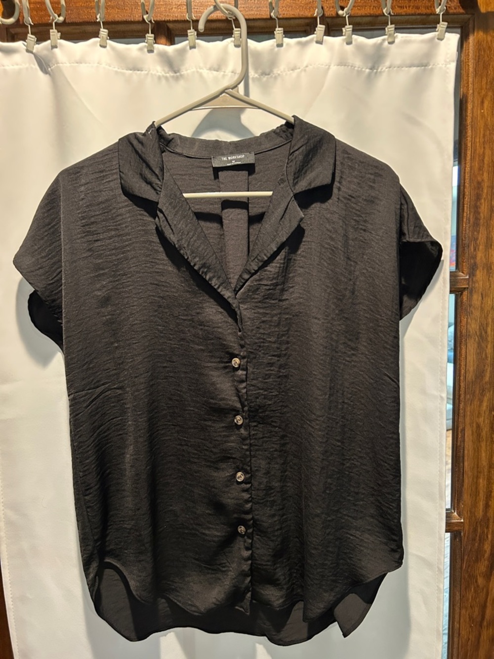 The Workshop Clothing Black Short-Sleeve Button-Front Shirt